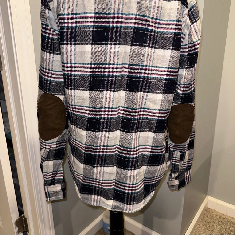 Aeropostale Flannel with Elbow Patches Size M - Picture 7 of 8